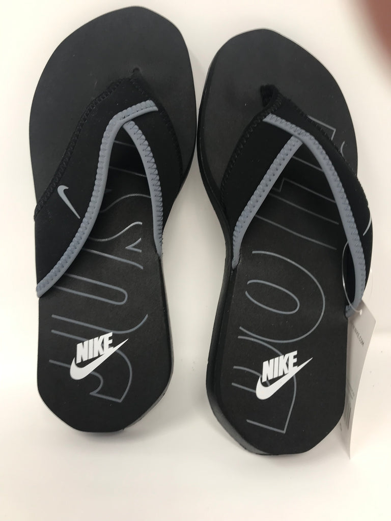 New Nike Men's Celso Girl Thong Plus Sandal, Black/Gray Size