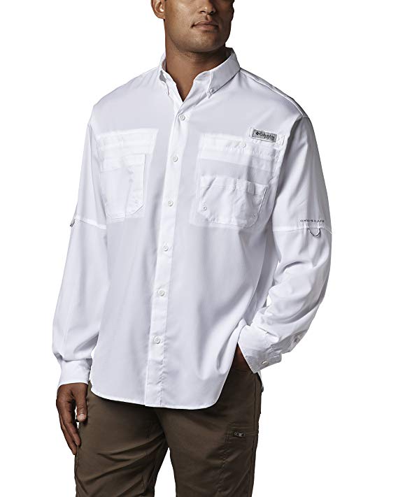 Columbia Men's White PFG Tamiami II Short-Sleeve Shirt