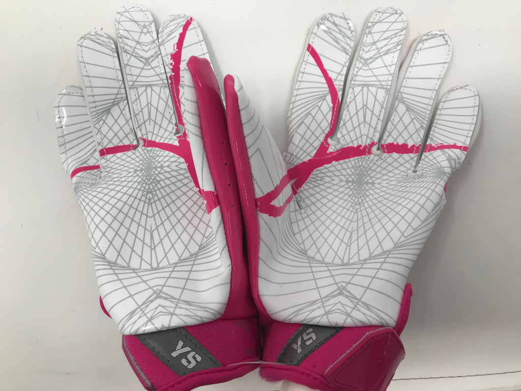 Used Nike Youth Vapor Jet 4 BCA Receiver Gloves Pink/White