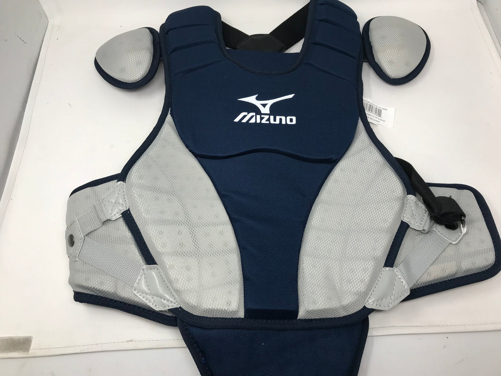New Mizuno Catcher Chest Protector 380322 14" Nvy/Gry Samurai Youth Ba