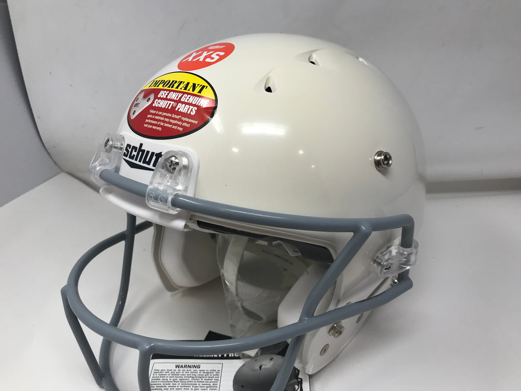 Schutt Youth Large DNA Recruit White Football Helmet with Chin Strap +  Shield – ASA College: Florida