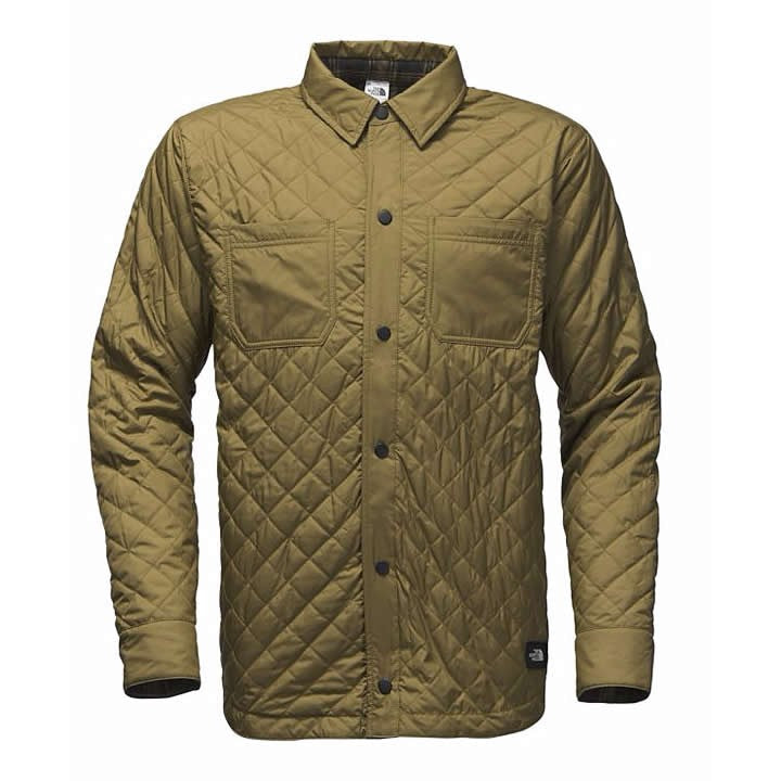 New North Face Men's Fort Point Insulated Flannel Jacket Olive Green Large