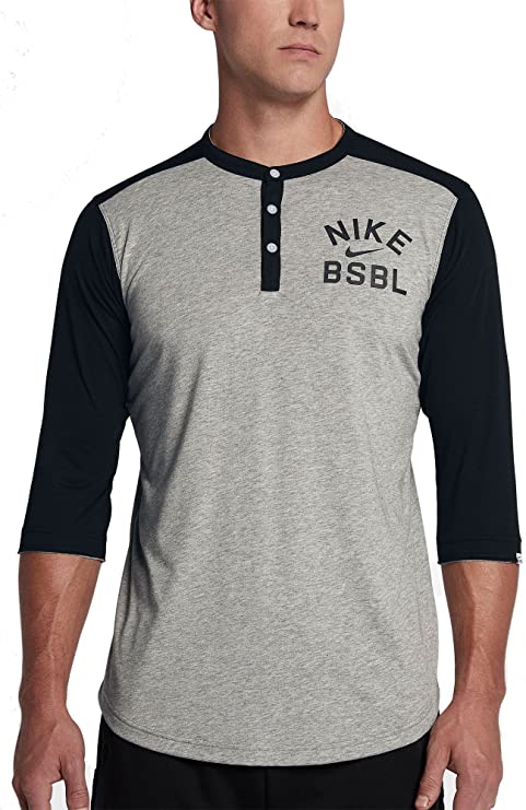 New Nike Mens Huston Astros Dri Fit Baseball 3/4 Sleeve Shirt