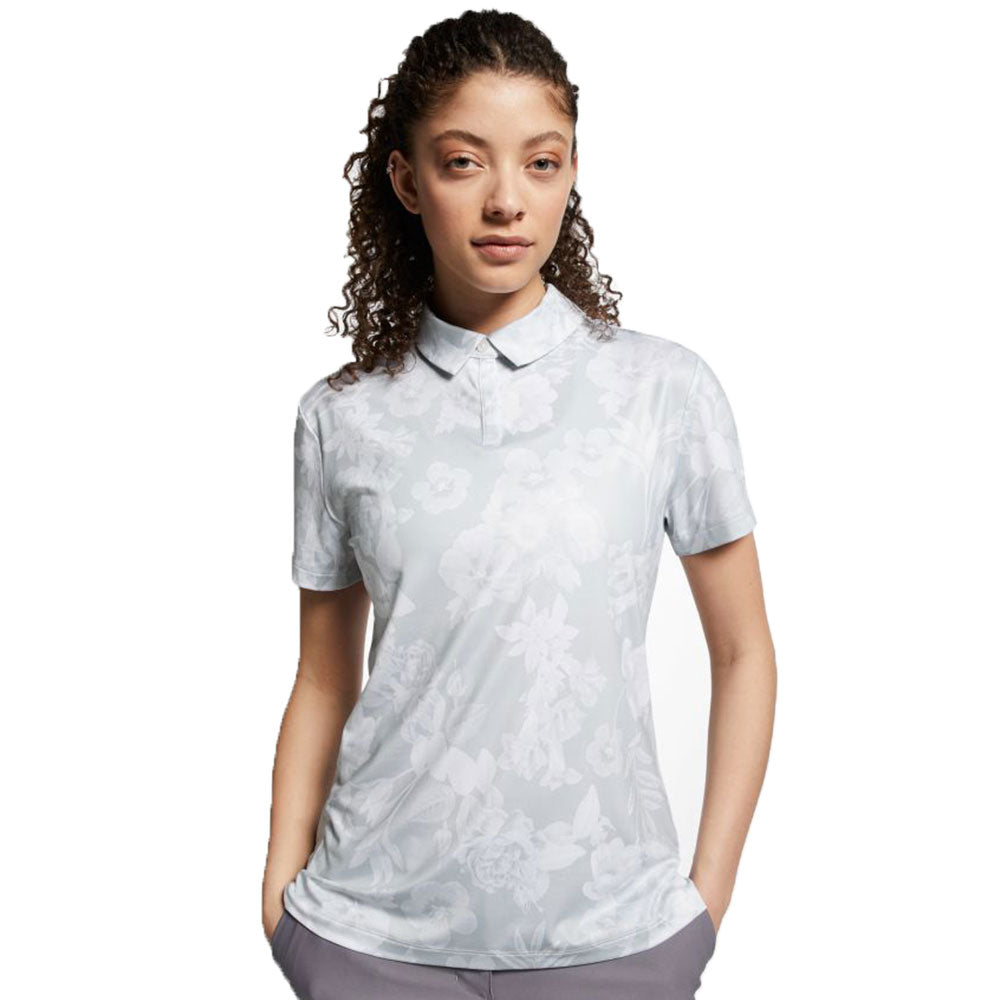 New Nike Dri Fit UV Fall Print Golf Polo 2019 Women Sail White