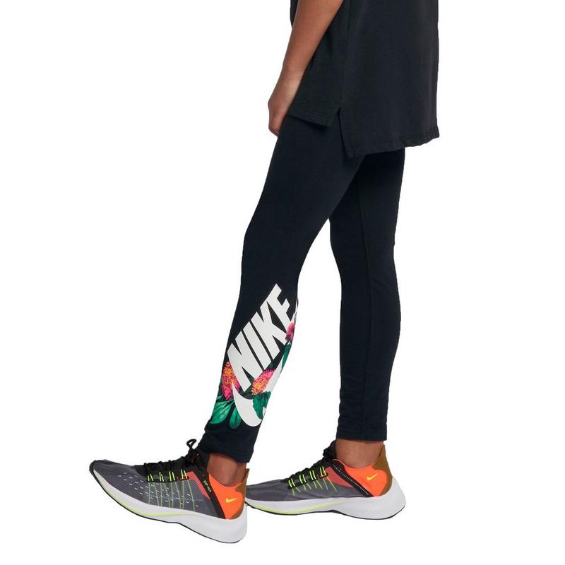 New Other Nike Sportswear Girls' Black Leggings with Floral Swoosh Siz –  PremierSports