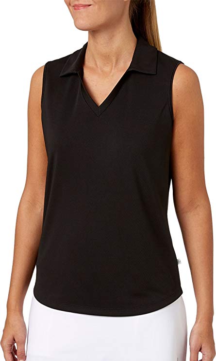 New Lady Hagen Women s Essential Sleeveless Golf Polo Black Large PremierSports