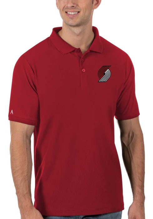 New Antigua Portland Trail Blazers Men Red Legacy Pique SS Polo Medium