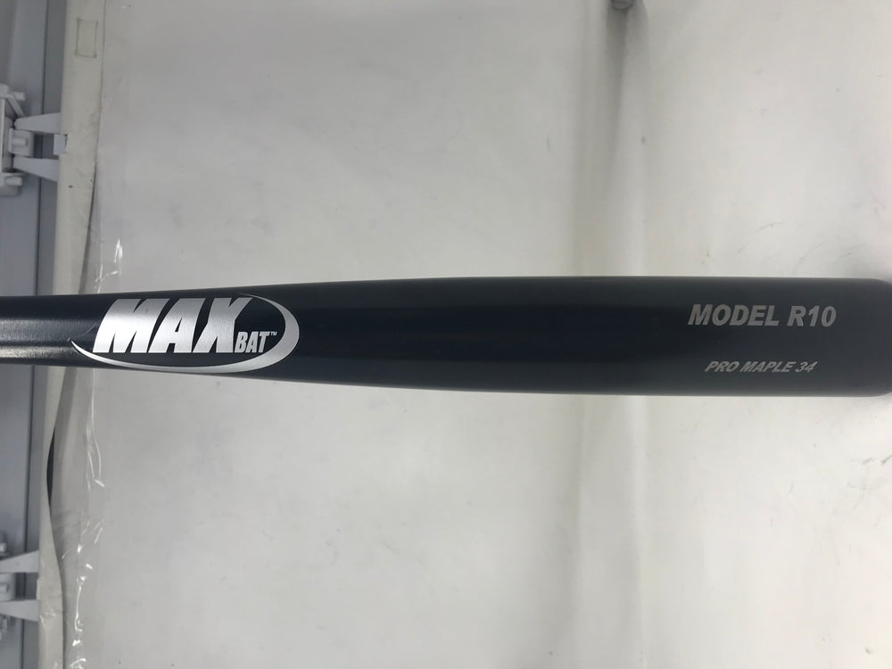 New MaxBat Pro Series Maple Wood Baseball Bat: R10 Adult-Black/Silver 34 Inch