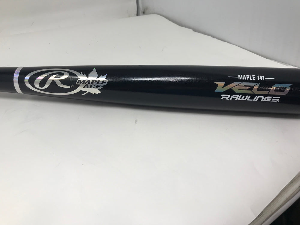New Rawlings Velo Baseball Bat, 34"  Maple 141 Wood Bat (-3) Black/Silver