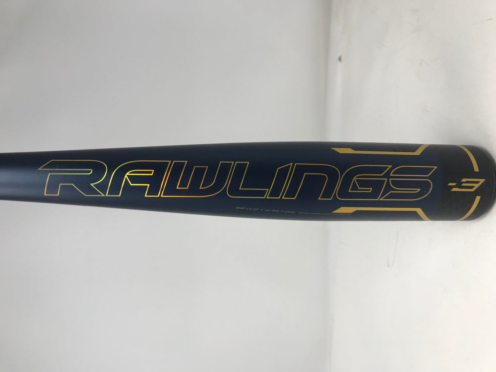 Used Rawlings 2021 Velo BBCOR Baseball Bat Series 31/28 (-3) Navy/Gold