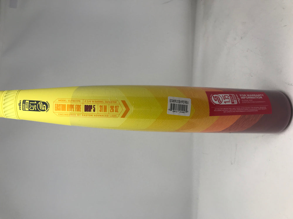 New 2024 Easton Hype Fire USSSA Baseball Bat 2 3/4 Barrel Yellow/Red