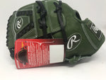 New Rawlings Heart of The Hide Military Green 11.75 Inch LHT Baseball Glovee