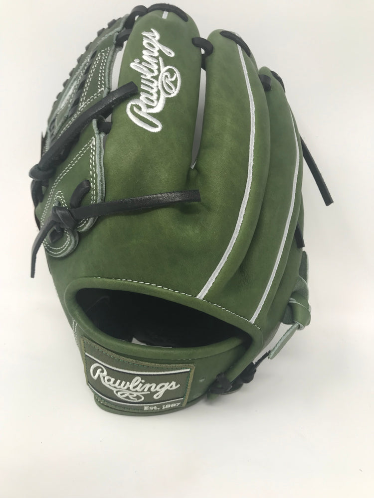 New Rawlings Heart of The Hide Military Green 11.75 Inch LHT Baseball Glovee