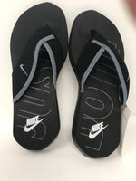 New Nike Men's Celso Girl Thong Plus Sandal, Black/Gray Size 8