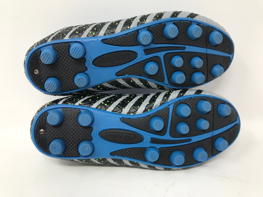 Used Vizari Bolt FG Outdoor Soccer Shoes Molded Cleats 2.5Y Blue/Black/Gray
