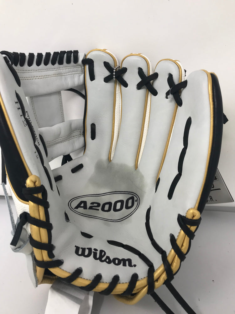 New Wilson A2000 Fastpitch Softball Glove H12 12" RHT Black/White/Gold