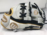 New Wilson A2000 Fastpitch Softball Glove H12 12" RHT Black/White/Gold