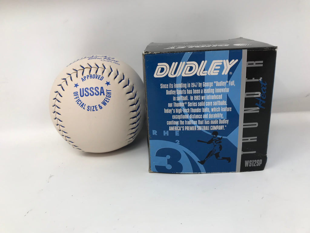 Balle De Softball Vintage Dudley Thunder Heat WS12AF - 12 Pouces - Blanche - Boîte Ouverte