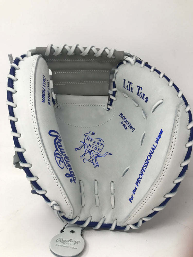 New Rawlings Heart of The Hide Baseball Glove Series Catcher Mitt 33" Gry/Nvy