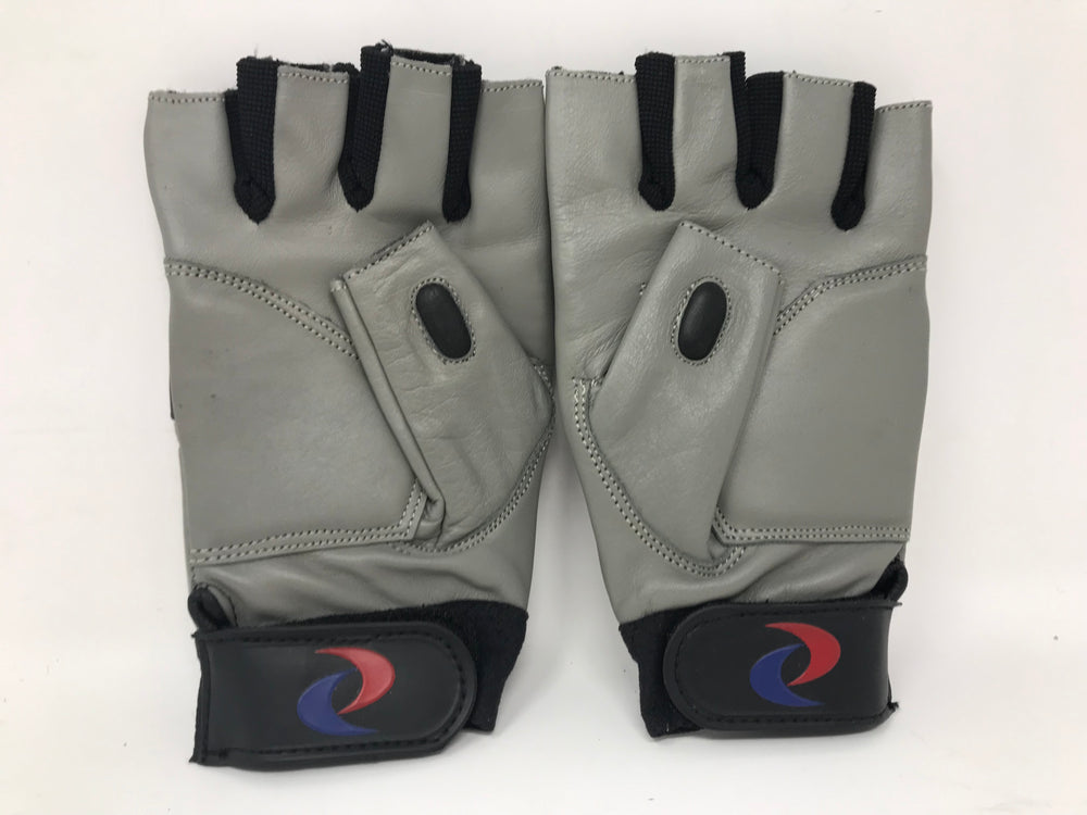 New ProTeam Youth Half Finger Lineman Football Gloves Small Black/Gray