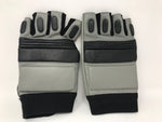 New ProTeam Youth Half Finger Lineman Football Gloves Medium Black/Gray
