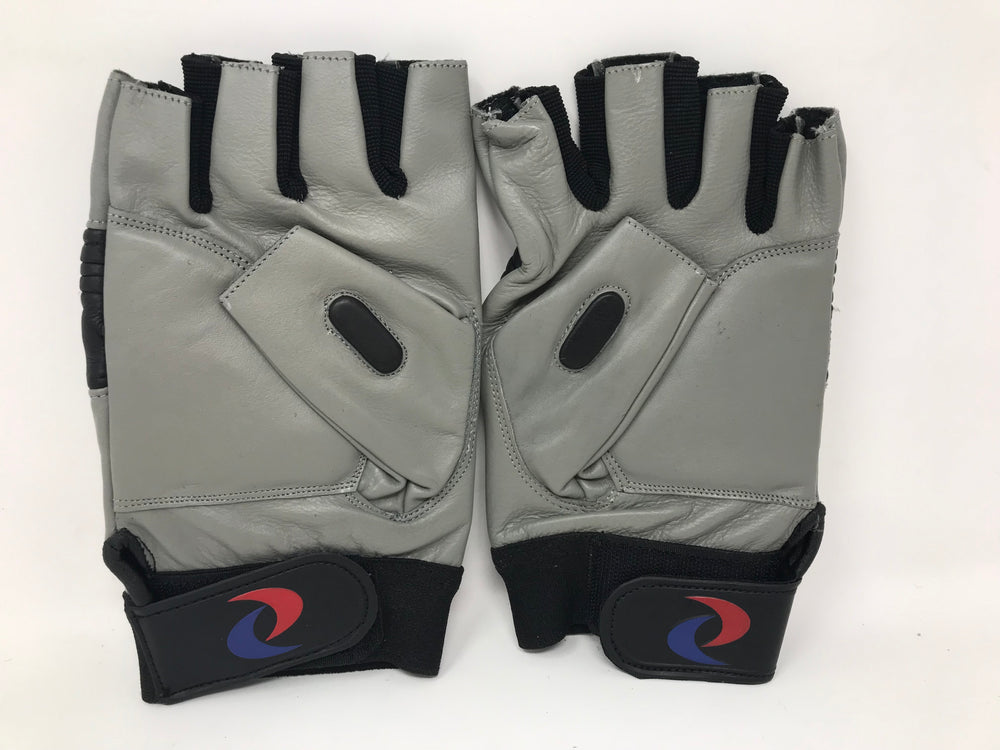 New ProTeam Youth Half Finger Lineman Football Gloves Medium Black/Gray