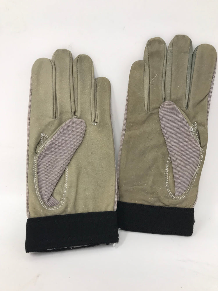New ProTeam Adult Full Finger Receiver Football Gloves Large Black/Gray