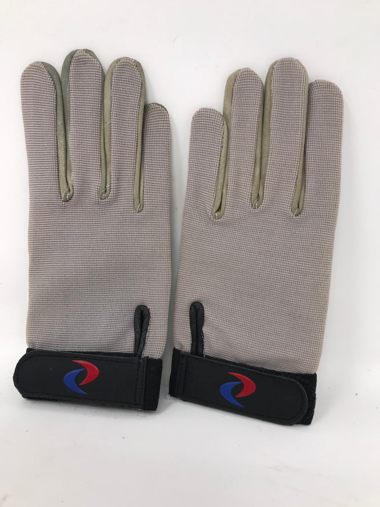 New ProTeam Adult Full Finger Receiver Football Gloves Large Black/Gray