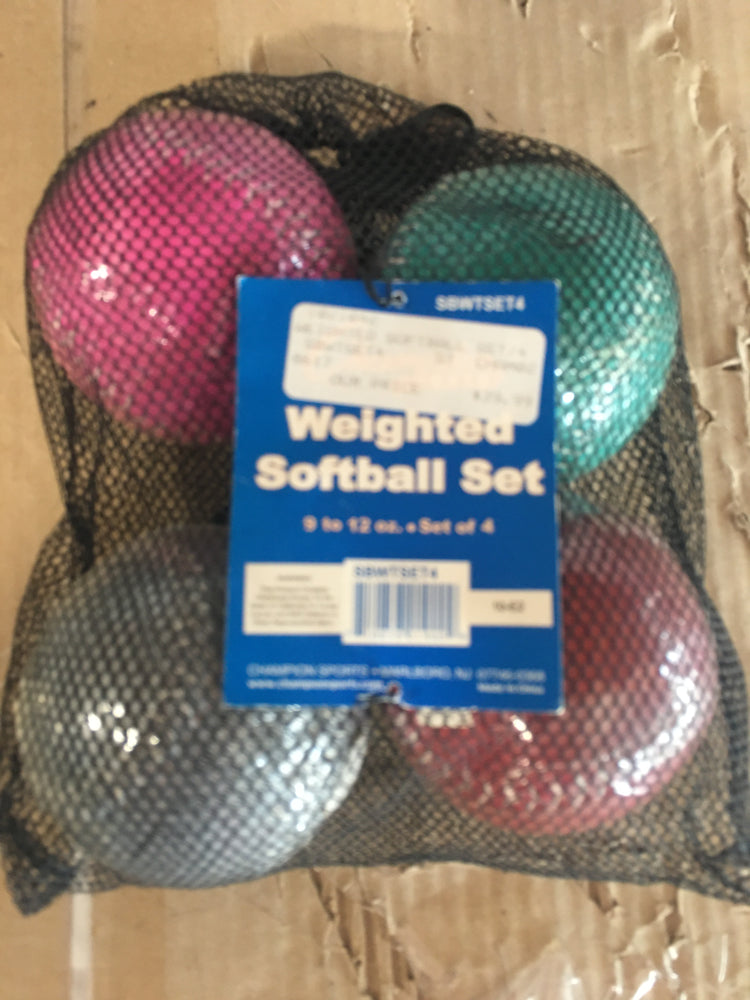 New Champion Sports Weighted Training Softball Set of 4 9 to 12 ounce