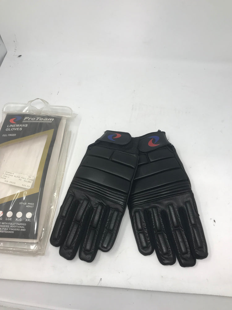 New Pro Team Linemen's Glove Half Finger Black Adult Regular