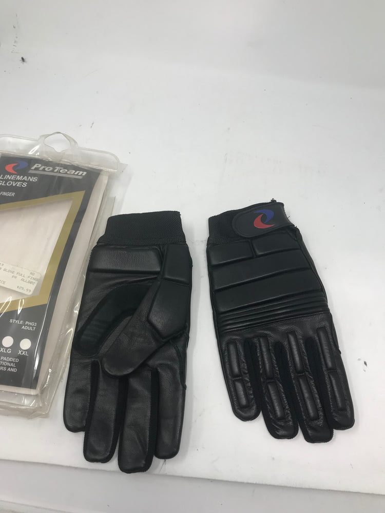 New Pro Team Linemen's Glove Half Finger Black Adult Regular