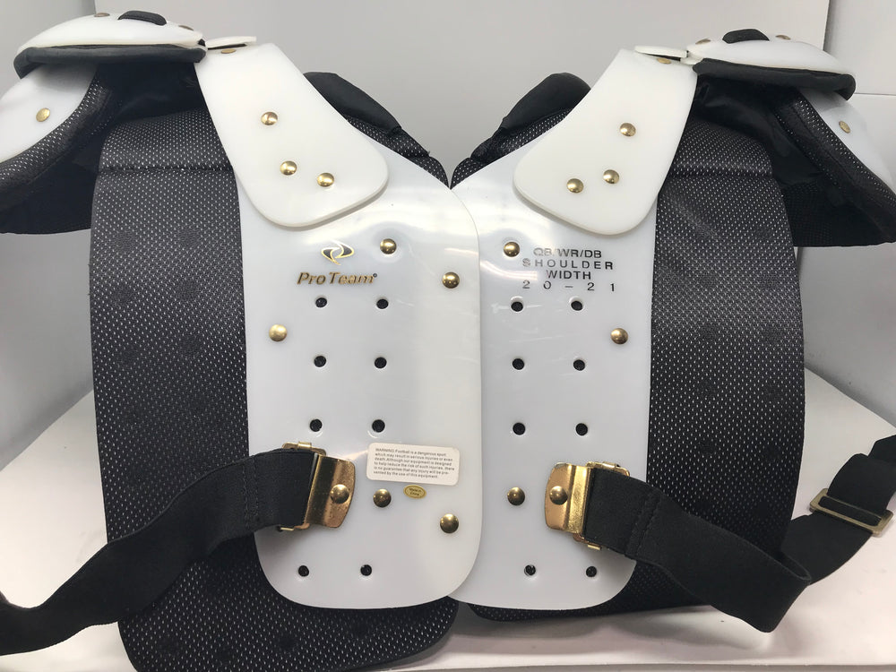 New Pro Team Adult XL Pro44 Shoulder Pads Chest 42-44, Shdr 20-21 White/Black
