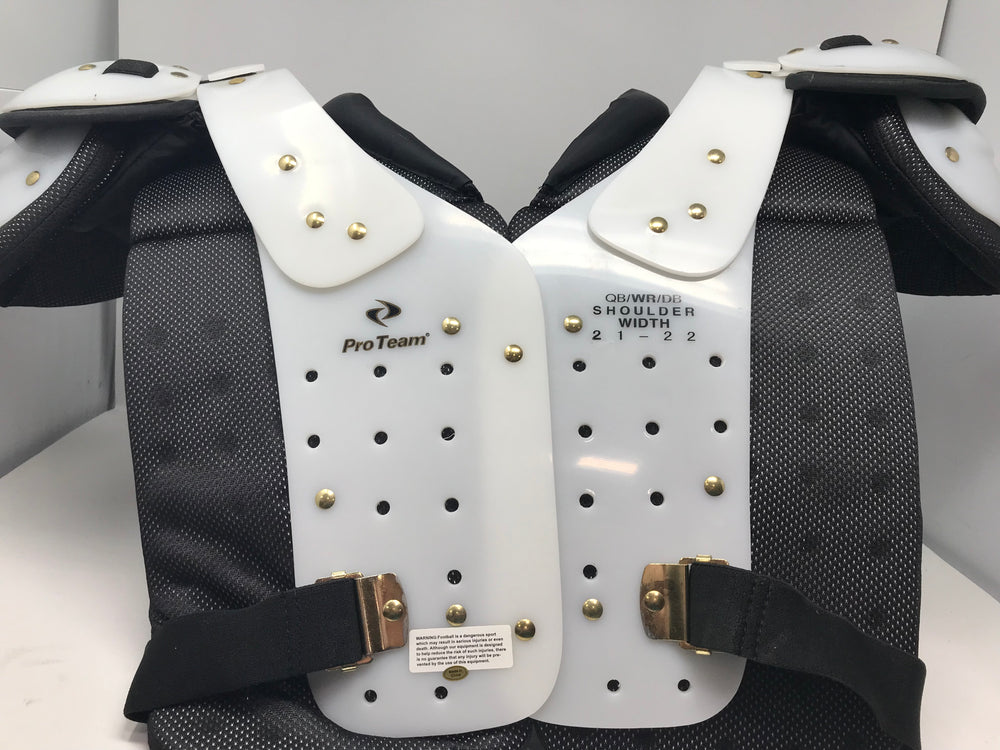 New Pro Team Adult XXL Pro44 Shoulder Pads Chest 44-46, Shdr 21-22 White/Black
