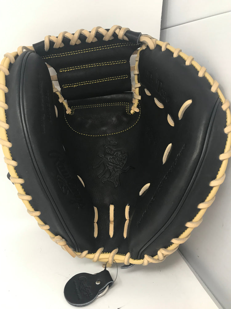 New Rawlings Heart of the Hide 34" Baseball Catcher's Mitt RHT Black/Camel