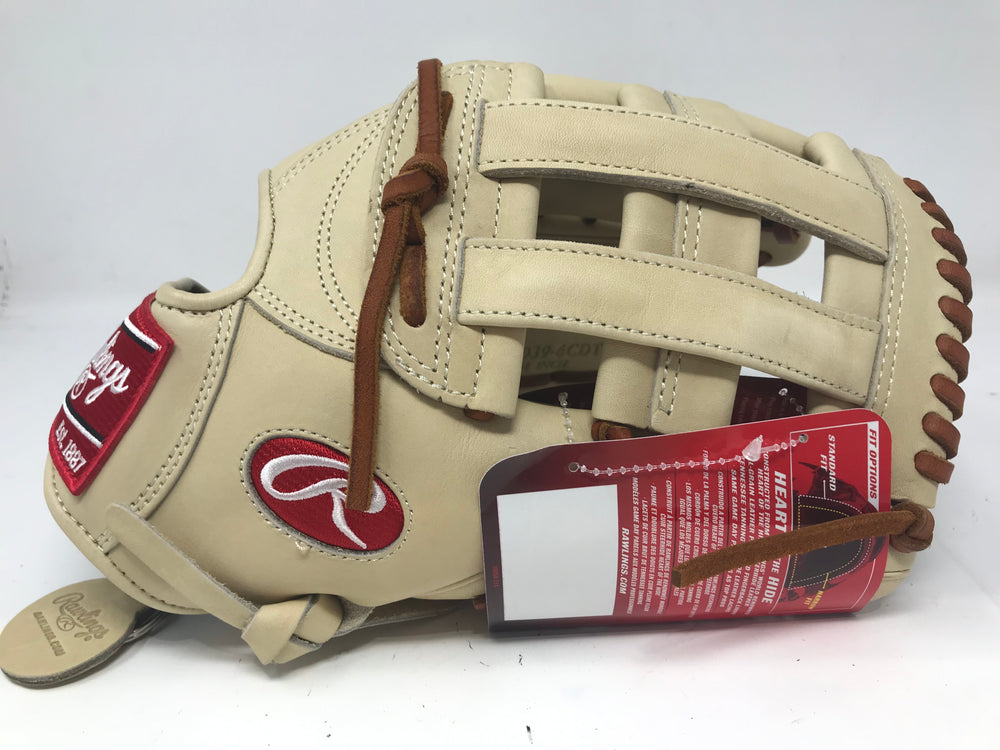 New Rawlings Heart of the Hide 12.75" Outfield Glove RHT Camel/Royal