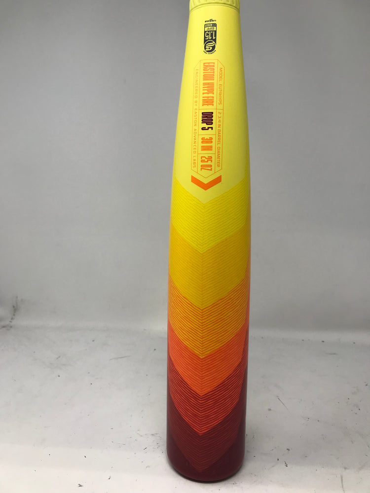 Used 2024 Easton Hype Fire USSSA Baseball Bat 30/25, 2 3/4 Barrel Yellow/Red