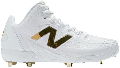 New New Balance Men's Ohtani 1 Metal Baseball Cleats White/Gold Medium 8