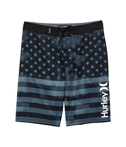 New Hurley Boys' Board Shorts American Flag Grey and Black