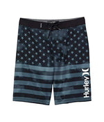 New Hurley Boys' Board Shorts American Flag Grey and Black