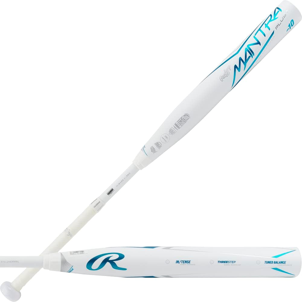 New 2023 Rawlings Mantra+ -10 Fastpitch Softball Bat White/Blue Composite