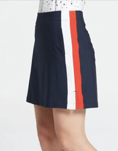 Lady Hagen Solid Core Navy/Striped Golf Skirt