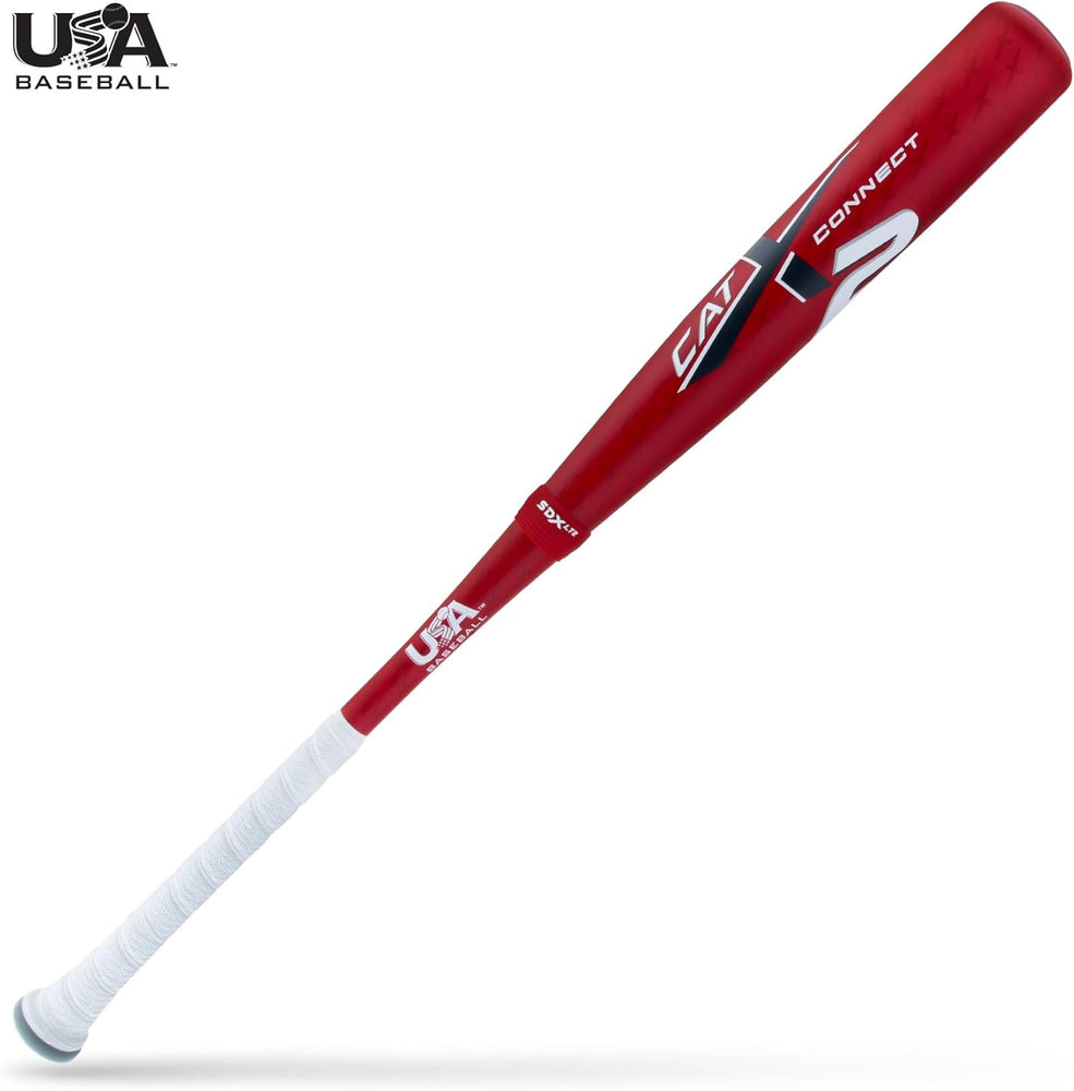 New Marucci CATX2 Connect Baseball Bat, 2 5/8" Aluminum Red/White Balanced