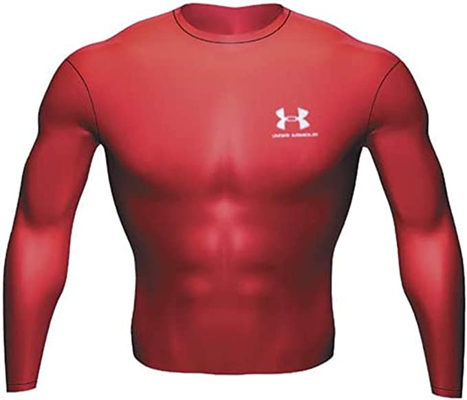 New Under Armour Long Sleeve Turf Gear Men's XX-Large Heatgear Red/White