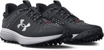 New Under Armour Men's Yard Low Turf Baseball Cleat Shoe, (001) Black/Black/White, 10