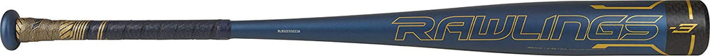 New Rawlings 2021 Velo BBCOR Baseball Bat Series (-3) Navy/Gold