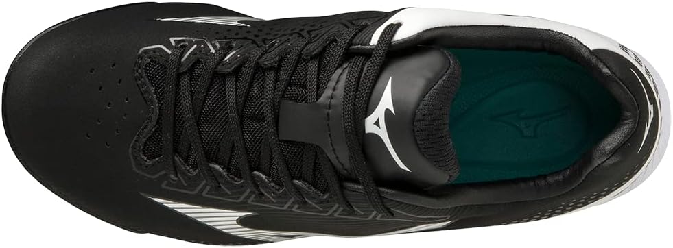 New Mizuno Wave Finch Lightrevo Jr Molded Softball Shoe, Black/White, 4