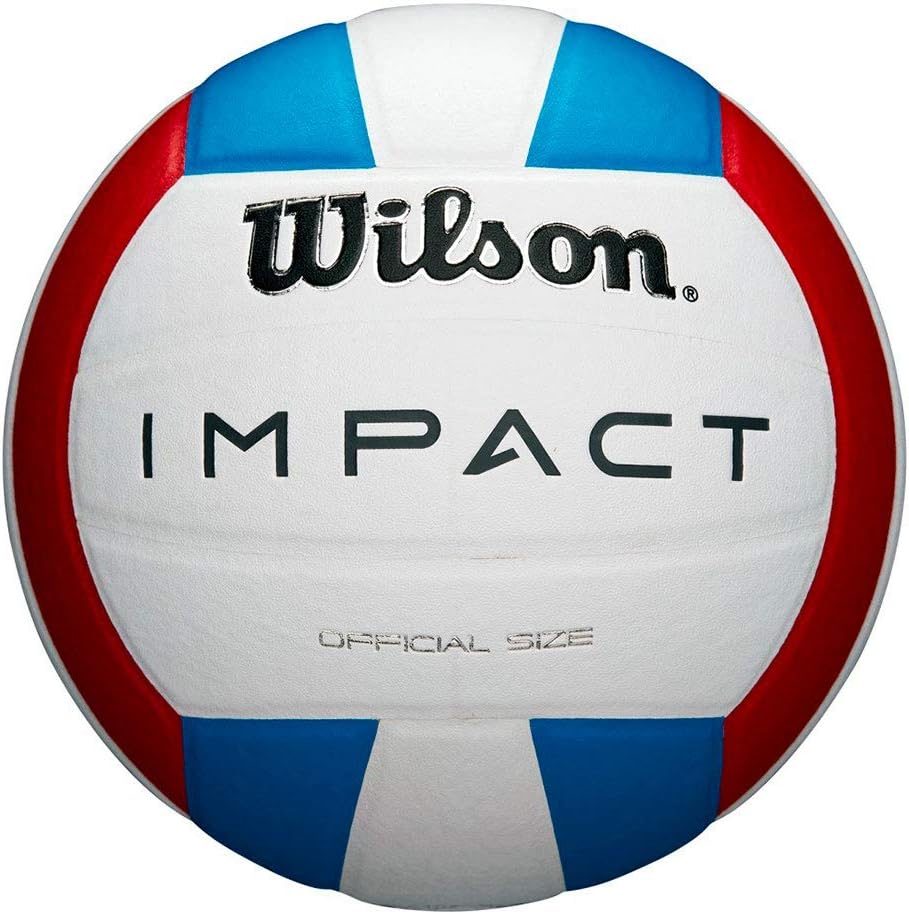 New WILSON Indoor Recreational Volleyballs - Official Size White/Red/Blue