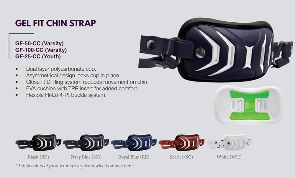 New Adams ADAMS USA GF Series Football Youth Chin Strap Navy/White