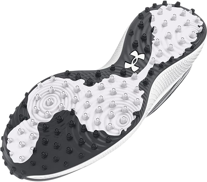 New Under Armour Men's Yard Low Turf Baseball Cleat Shoe, (001) Black/Black/White, 10