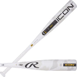 New Rawlings | 2025 | ICON Baseball Bat | USSSA White